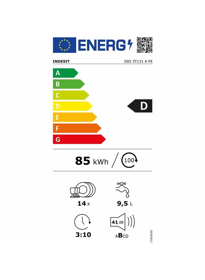 Indesit DIO 3T131 A FE inbouw vaatwasser