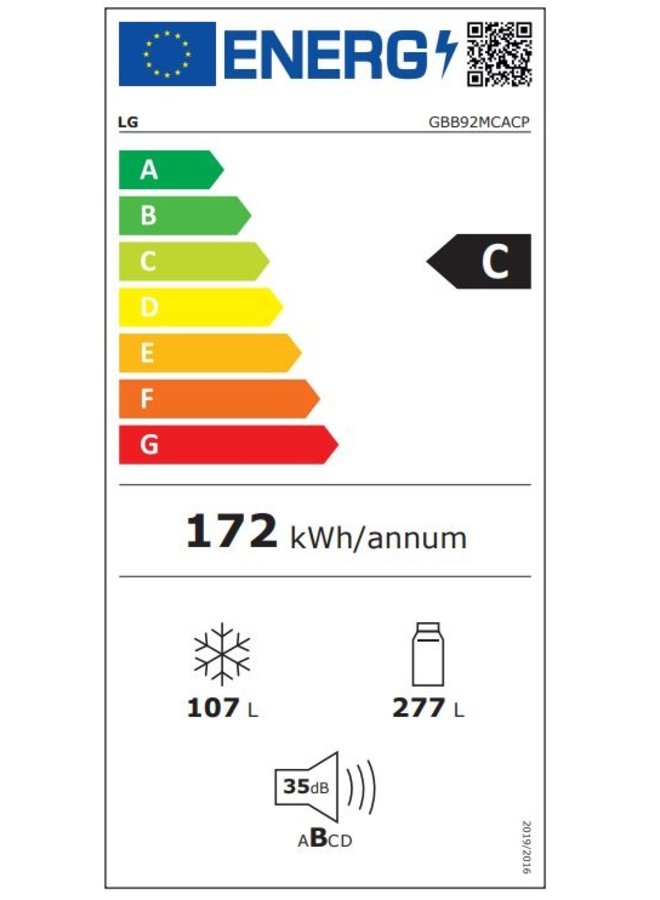 LG GBB92MCACP koelvriescombinatie Zwart