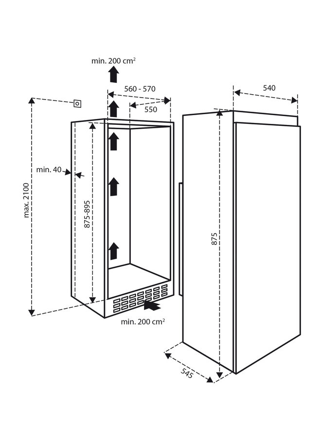 Inventum IKV0881S inbouw koelkast 88 cm (B)