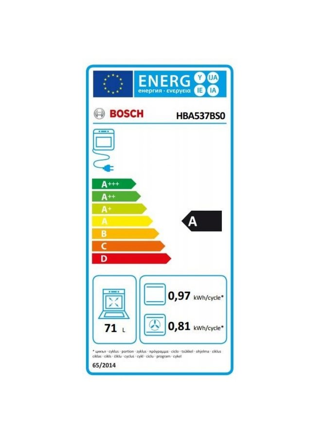Bosch HBA537BS0 inbouw oven