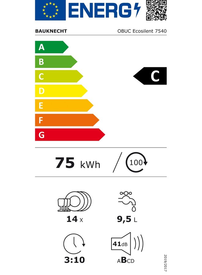 Bauknecht OBUC Ecosilent 7540 onderbouw vaatwasser