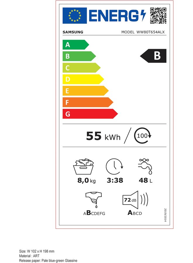 Samsung WW80T654ALX wasmachine AddWash Zwart
