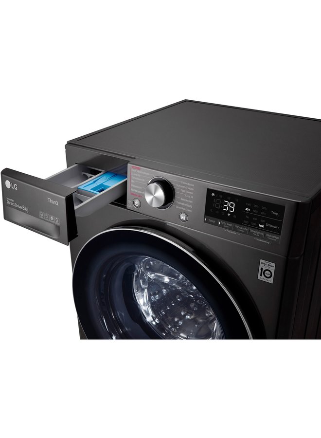 LG F4WV708P2BA | Wasmachine | 8 kg | Zwart