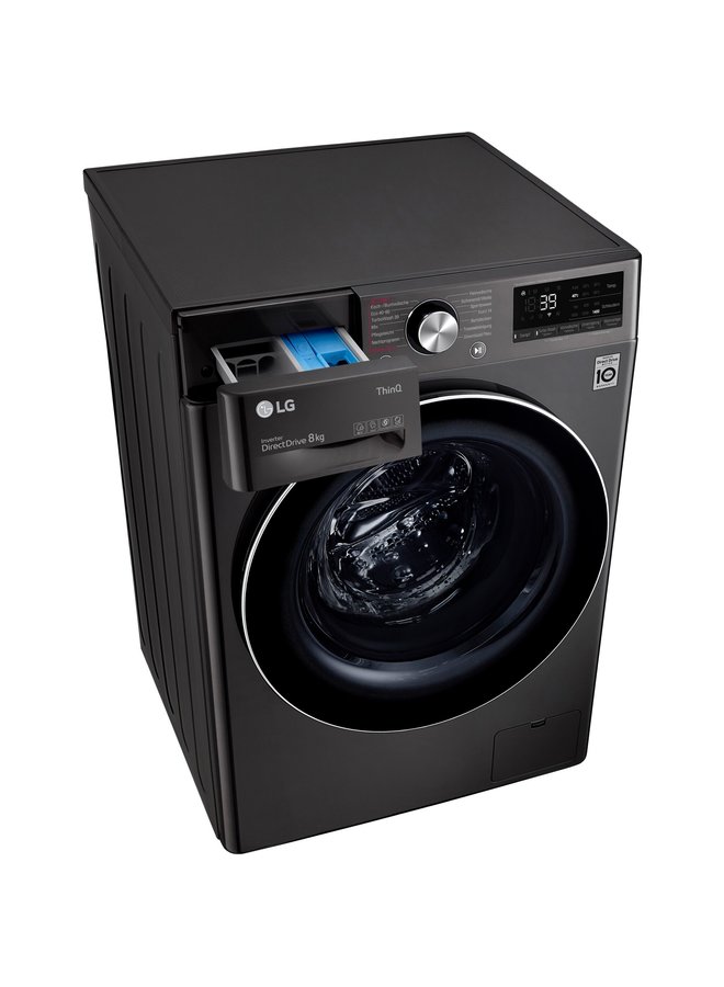 LG F4WV708P2BA | Wasmachine | 8 kg | Zwart