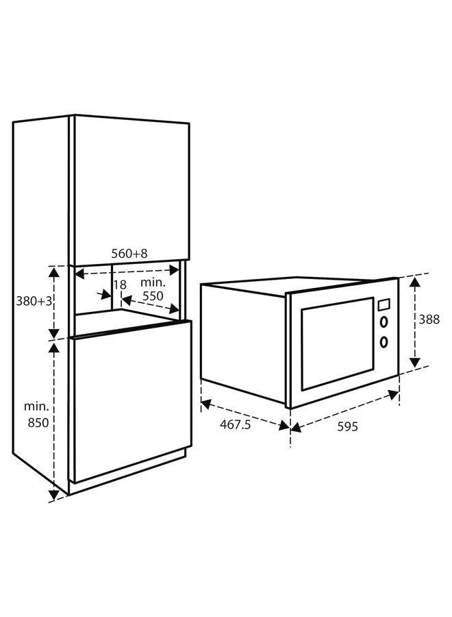 Inventum IMC6032F | Inbouw combi magnetron | 38 cm