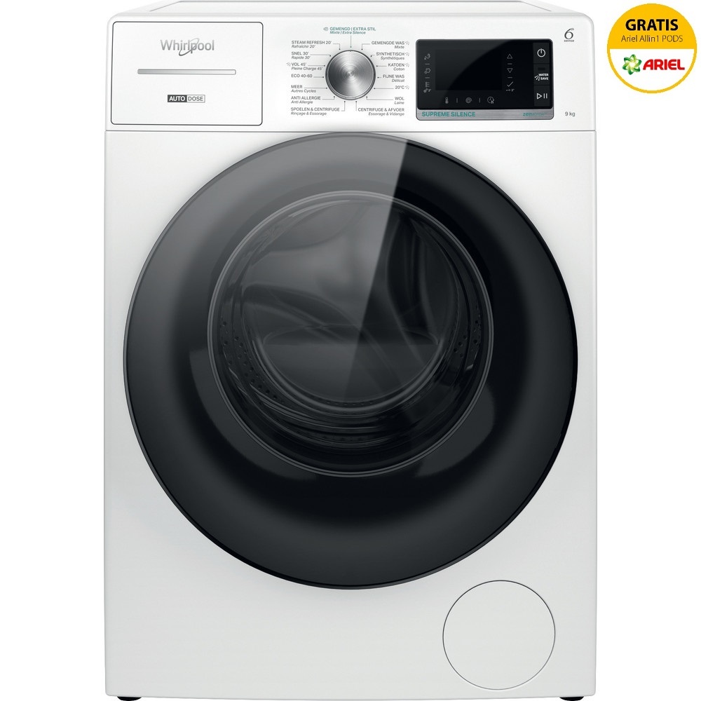 bouwer Mobiliseren mosterd Whirlpool W8 W946WB BE wasmachine Watersafe 9 kg - Hermans Trading Witgoed  Outlet