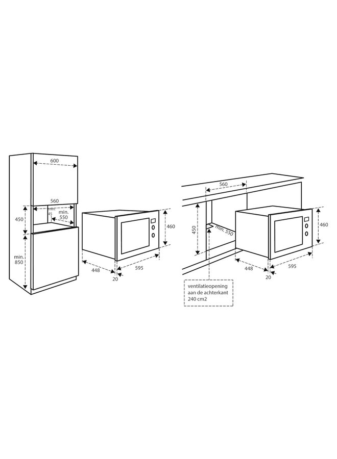 Inventum IMC6132FZWA Inbouw combimagnetron Zwart