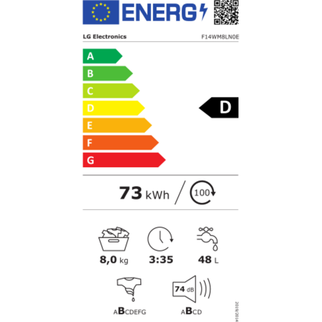LG F14WM8LN0E wasmachine 8 kg