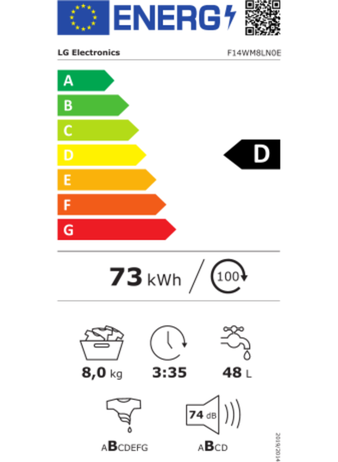 LG F14WM8LN0E wasmachine 8 kg