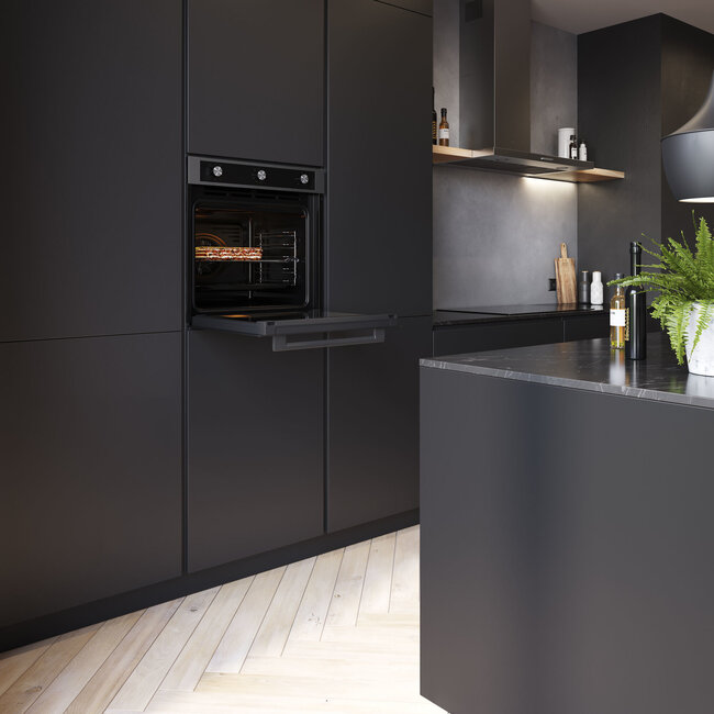 Inventum IOH6072RK | Inbouw oven | Zwart RVS | 60 cm | 72 liter
