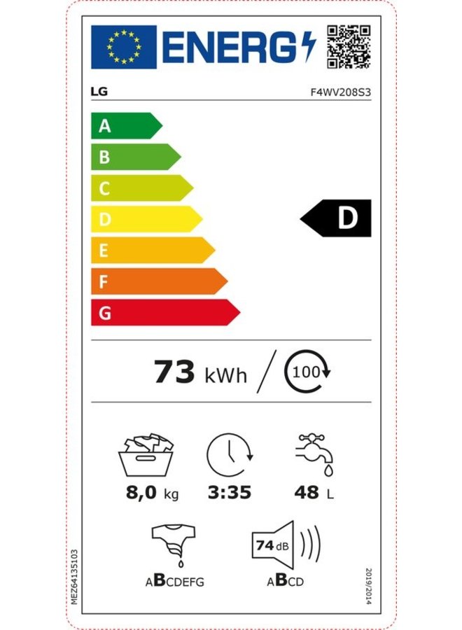 LG F4WV208S3 wasmachine 8 kg