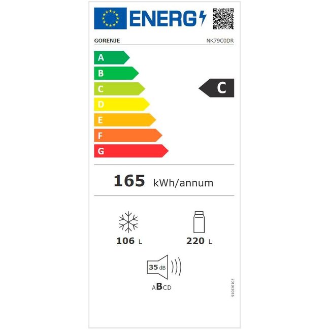 Gorenje NK79C0DR koelvriescombinatie Bordeaux Rood