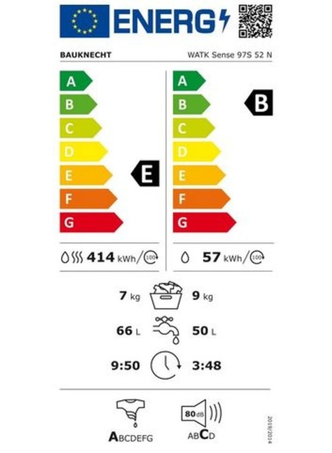 Bauknecht WATK Sense 97S 52 N wasdroogcombinatie 9 kg