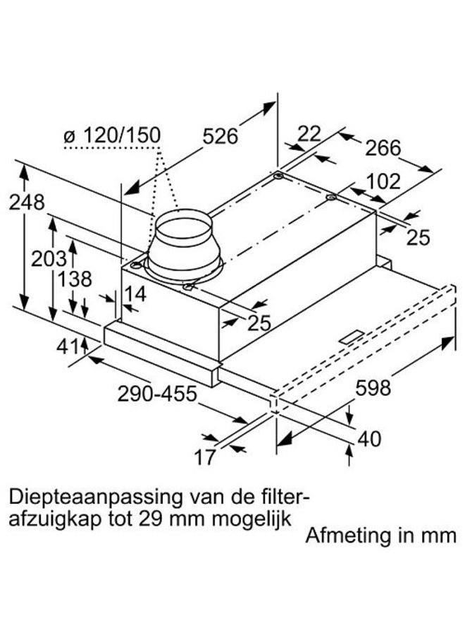 omvang Zee zwavel Siemens LI63LA526 vlakscherm afzuigkap # - Hermans Trading Witgoed Outlet