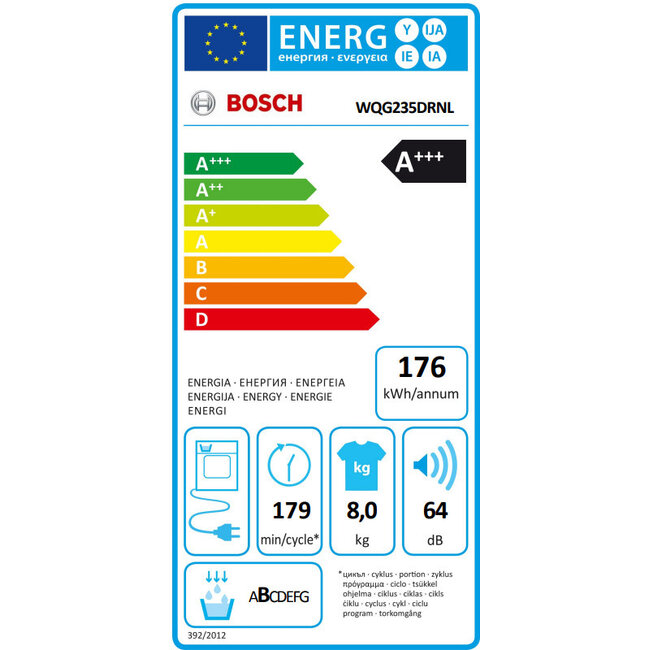 Bosch WQG235DINL Warmtepompdroger A+++ Zwart