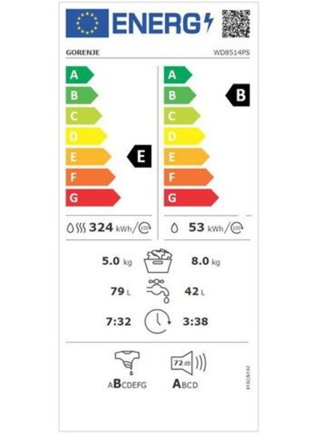 Gorenje WD8514PS wasdroogcombinatie 8/5 kg