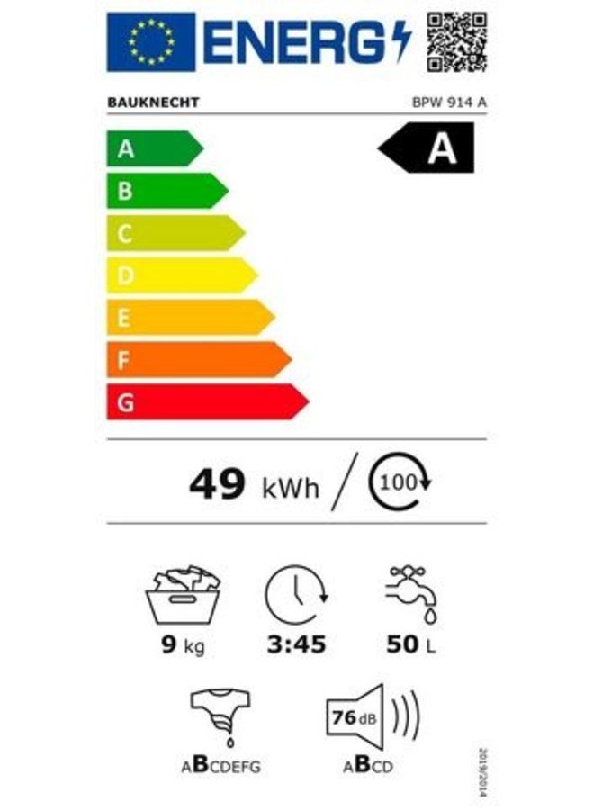 Bauknecht BPW 914 A wasmachine  9 kg