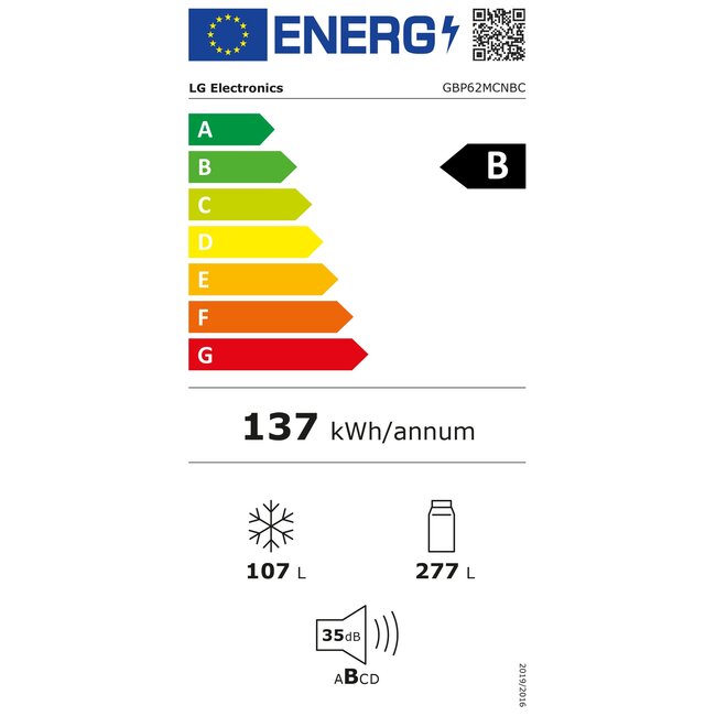 LG GBP62MCNBC | Koelvriescombinatie | Zwart