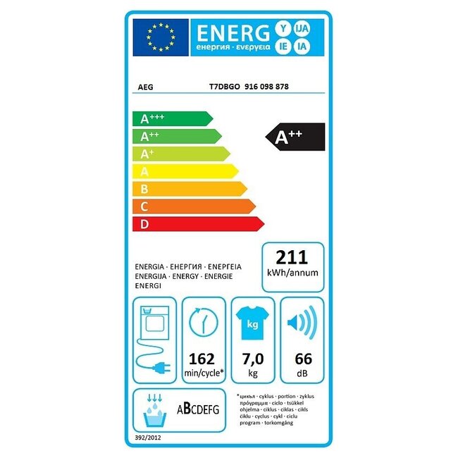 AEG T7DBGO warmtepompdroger A++