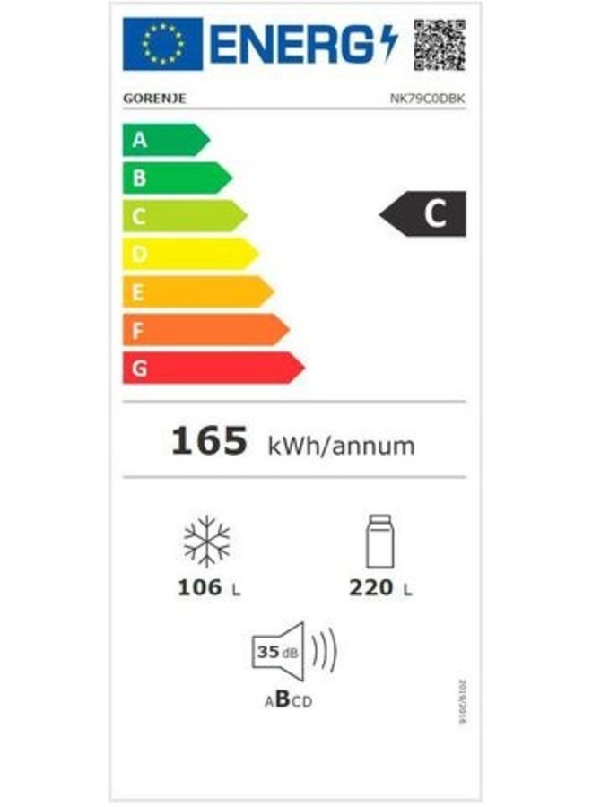 Gorenje NK79C0DBK koelvriescombinatie Zwart