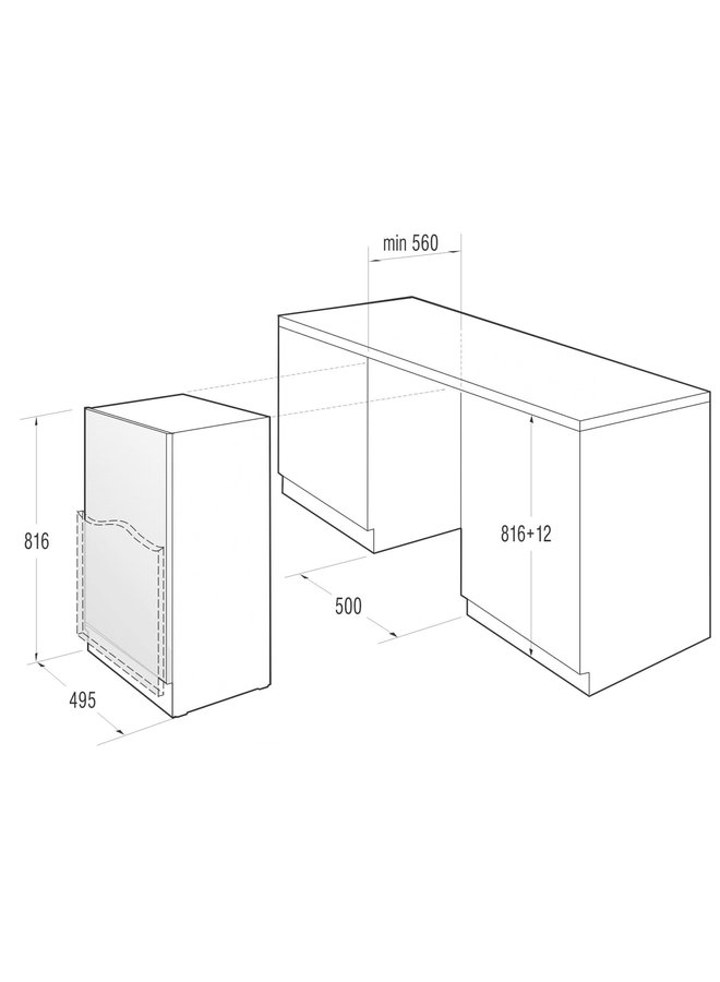 Gorenje RBIU309EP1 | Onderbouw koelkast | 82 cm