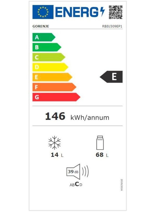 Gorenje RBIU309EP1 | Onderbouw koelkast | 82 cm