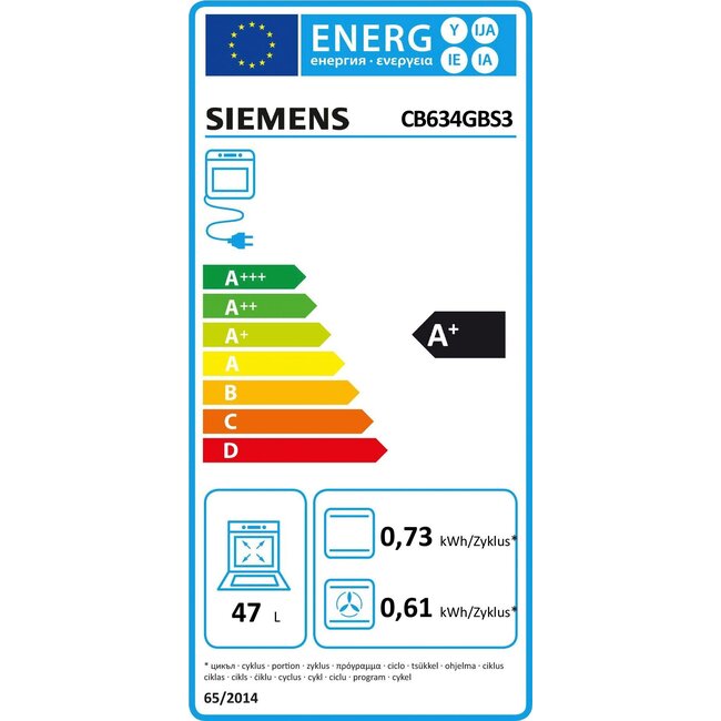 Siemens CB634GBS3 inbouw oven 45 cm