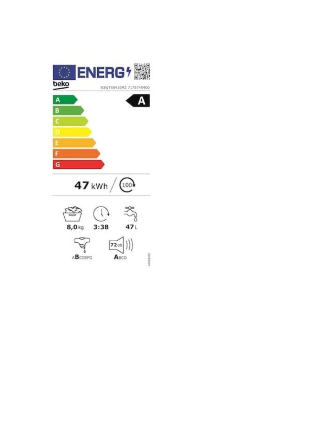 Beko B3WT58410M2 wasmachine Selective Zwart