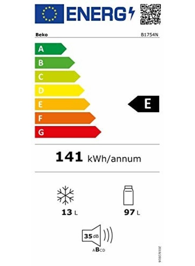 Beko B1754N inbouw koelkast 88 cm