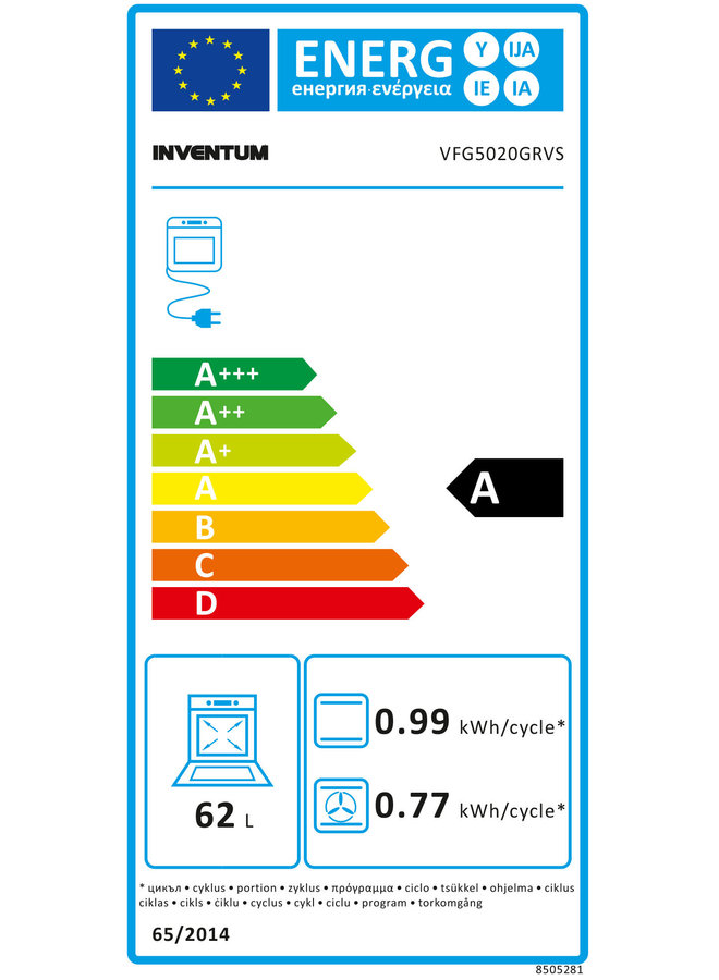 Inventum VFG5020GRVS gasfornuis 50 cm