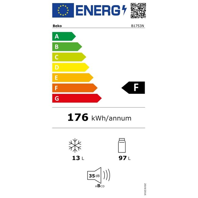 Beko B1753N | Inbouw koelkast | 88 cm