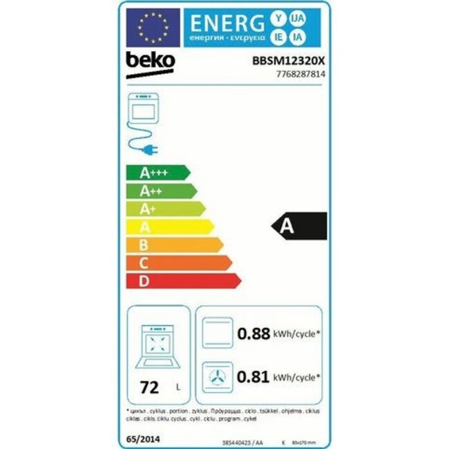 Beko BBSM12320X | Inbouw oven | SteamShine | 60  cm | RVS