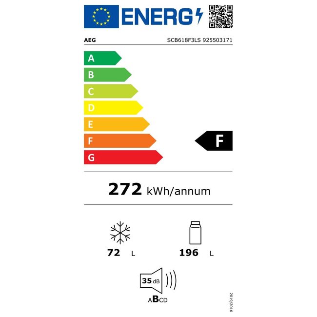 AEG SCB618F3LS inbouw koelvriescombinatie 178 cm LowFrost