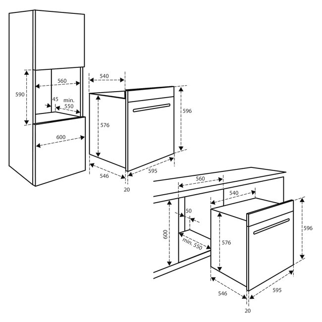 Inventum IMC6035BT inbouw oven met magnetron (B)