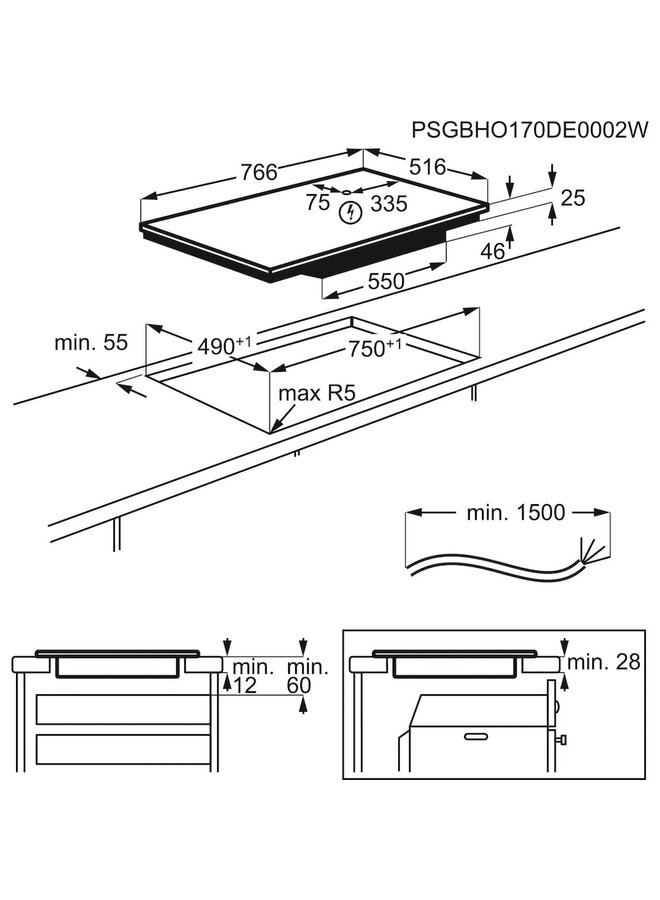 AEG IKE84445XB inductiekookplaat 80 cm
