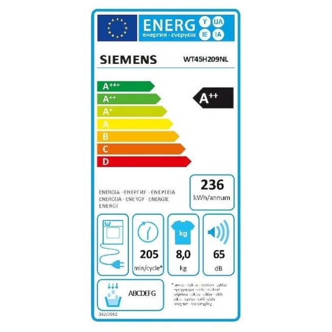 Siemens WT45H209NL warmtepompdroger ExtraKlasse