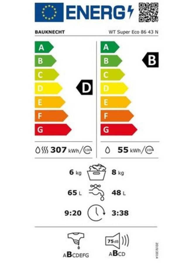 Bauknecht WT SUPER ECO 86 43 N wasdroogcombinatie