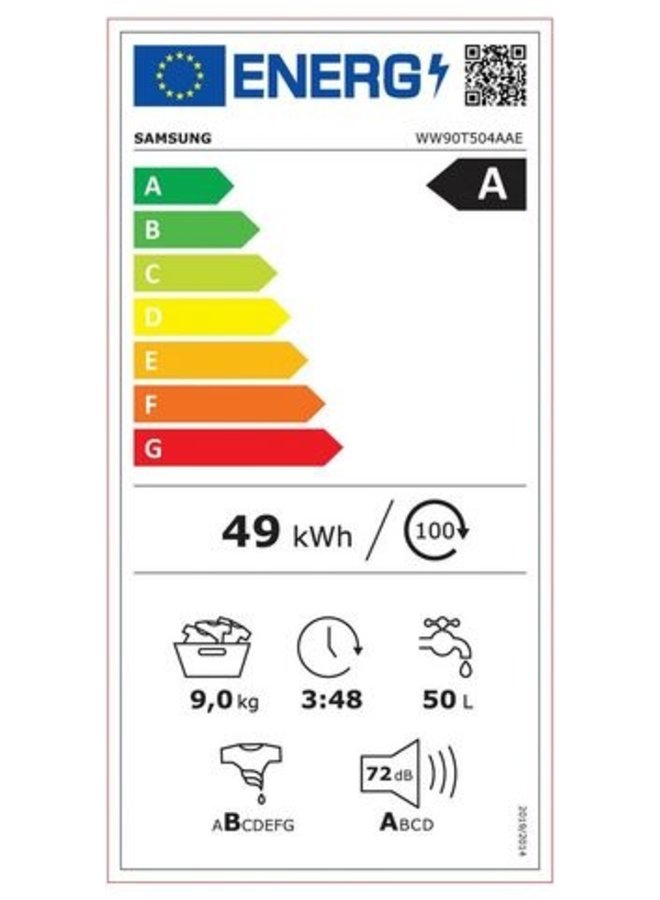 Samsung WW90T504AAE wasmachine 9 kg