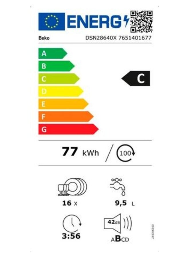 Beko DSN28640X half geintegreerde vaatwasser