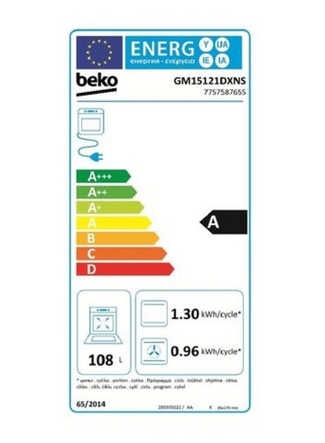 Beko GM15121DXNS 90 cm gasfornuis