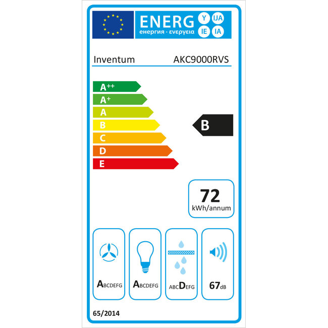 Inventum AKC9000RVS plafond afzuigkap 90 cm #