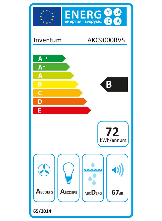 Inventum AKC9000RVS plafond afzuigkap 90 cm #