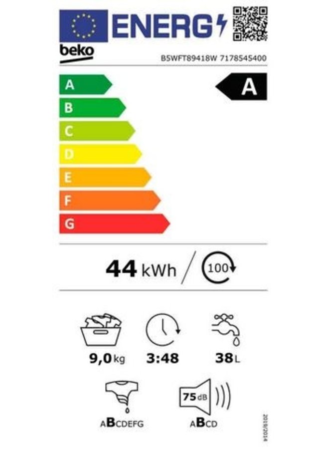 Beko B5WFT89418W wasmachine 9 kg