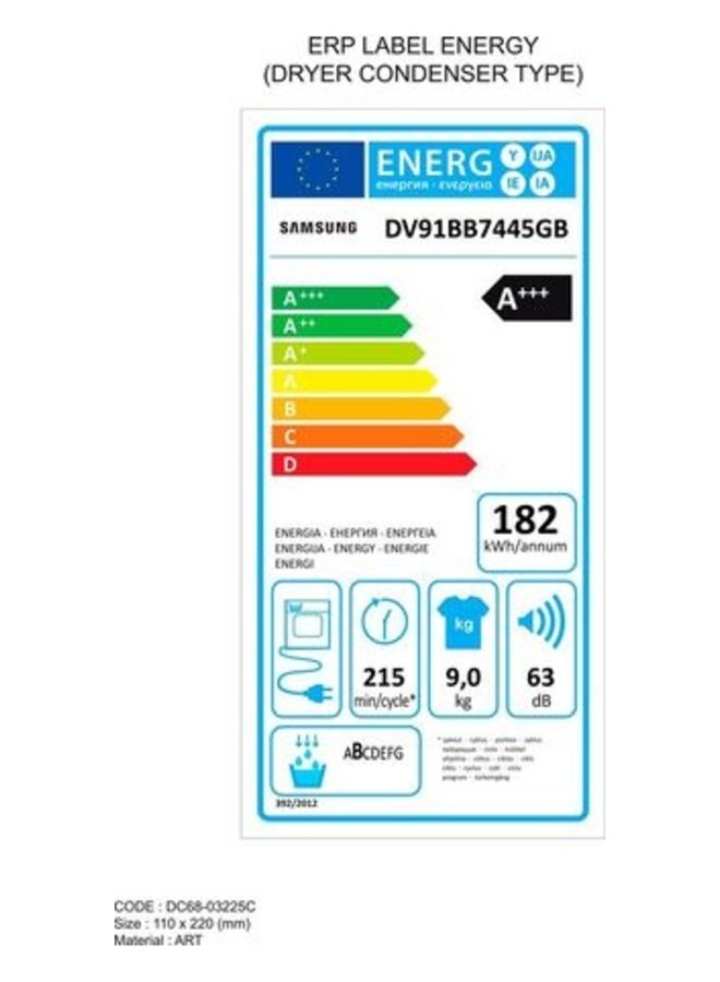 Samsung DV91BB7445GB warmtepompdroger Zwart A+++