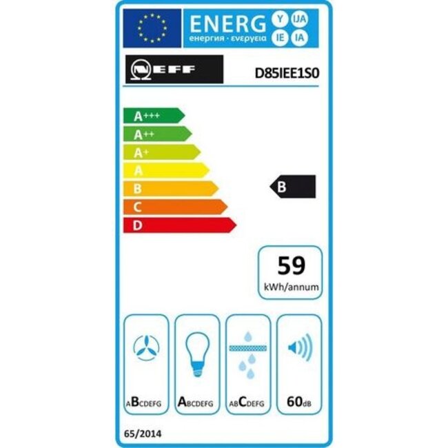 Neff D85IEE1S0 afzuigkap | Diagonaal | 80 cm  | Zwart RVS