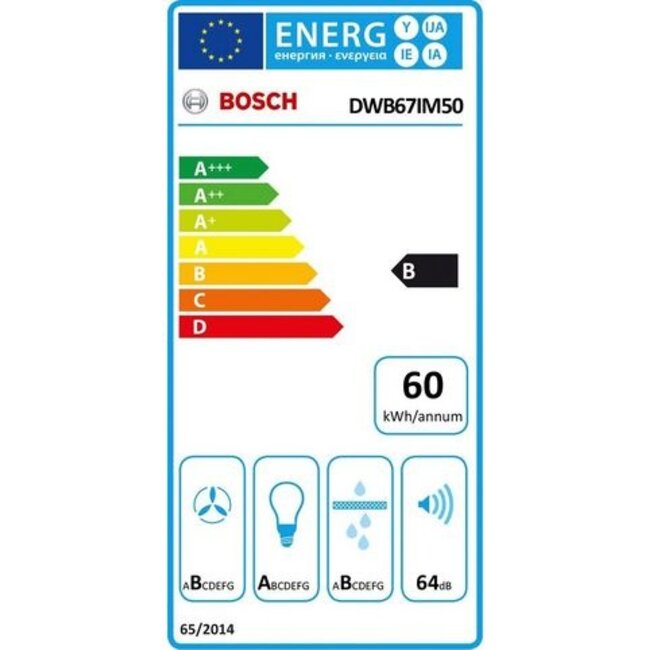 Bosch DWB67IM50 wandschouw afzuigkap 720 m3