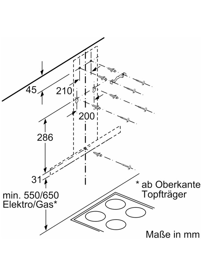 Bosch DWB67IM50 wandschouw afzuigkap 720 m3