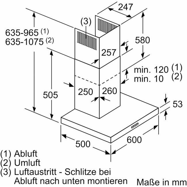 Bosch DWB67IM50 wandschouw afzuigkap 720 m3