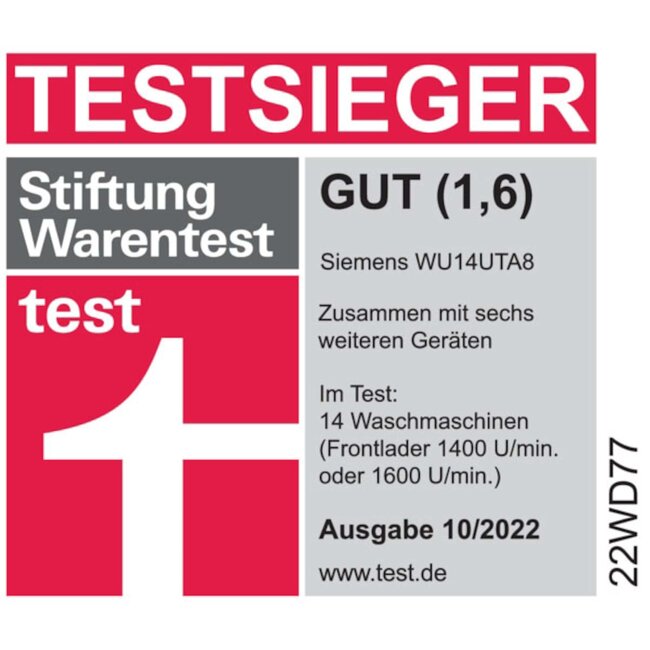 Siemens WU14UTA8 wasmachine 8 kg