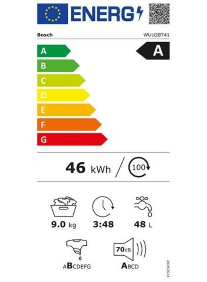 Bosch WUU28T41 wasmachine 9 kg Energieklasse A